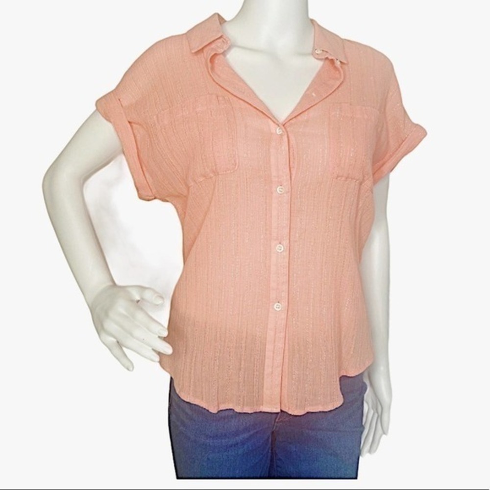Treasure & Bound Button Glitter Blouse Size XS